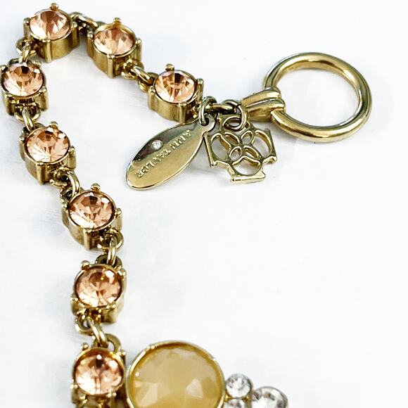 Ann Taylor Gray & Blush Stone Crystal Statement Necklace - Picture 8 of 8